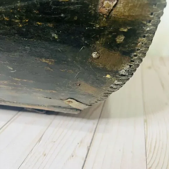 Antique Chinese Rice Grain Harvest Basket Bucket Scoop Measure Wood Baskets & Bins